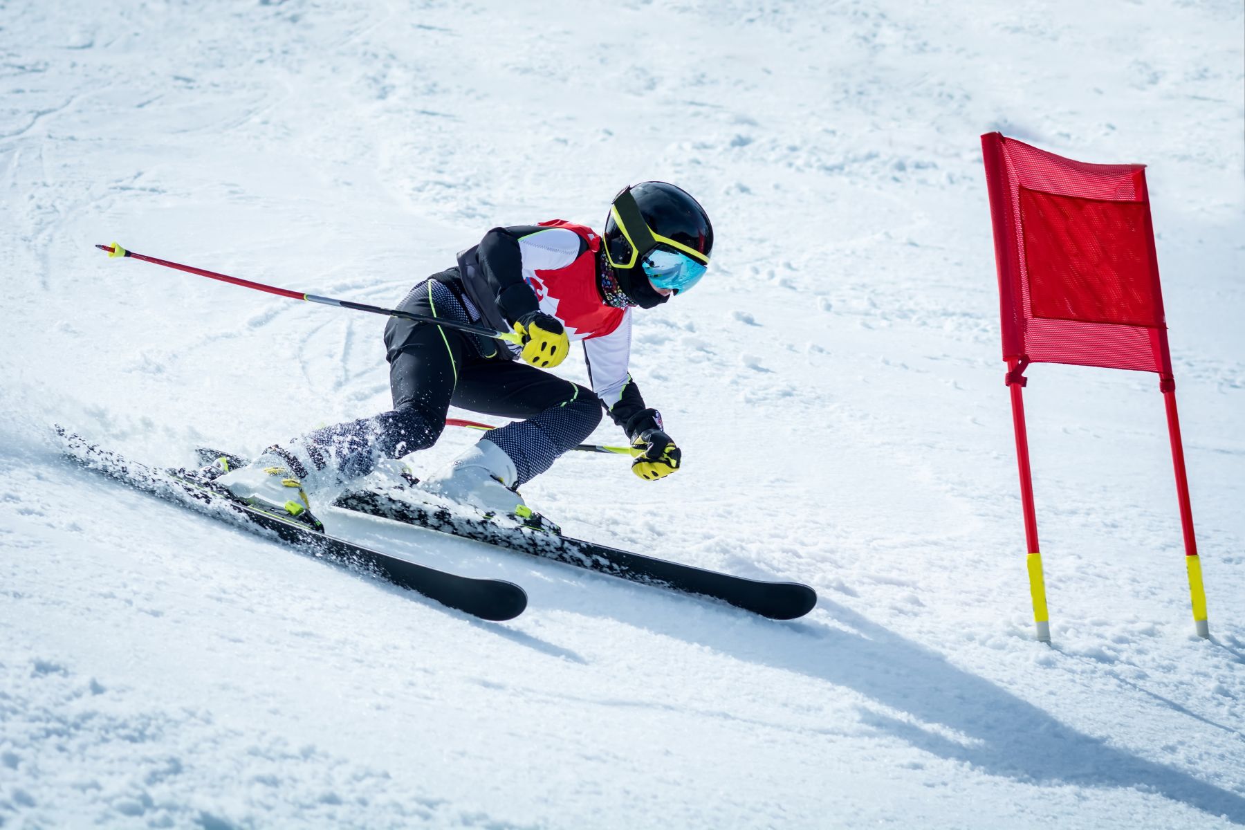 person skiing in tournament