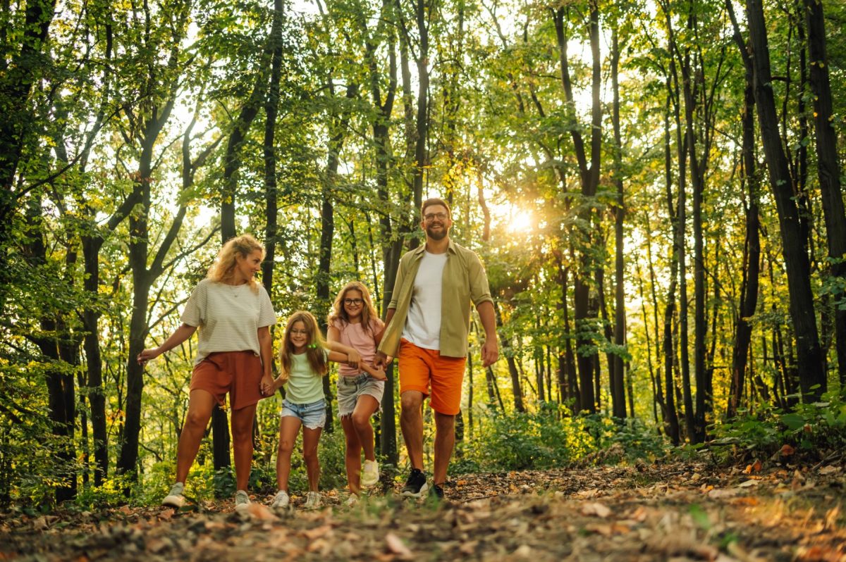 family hiking